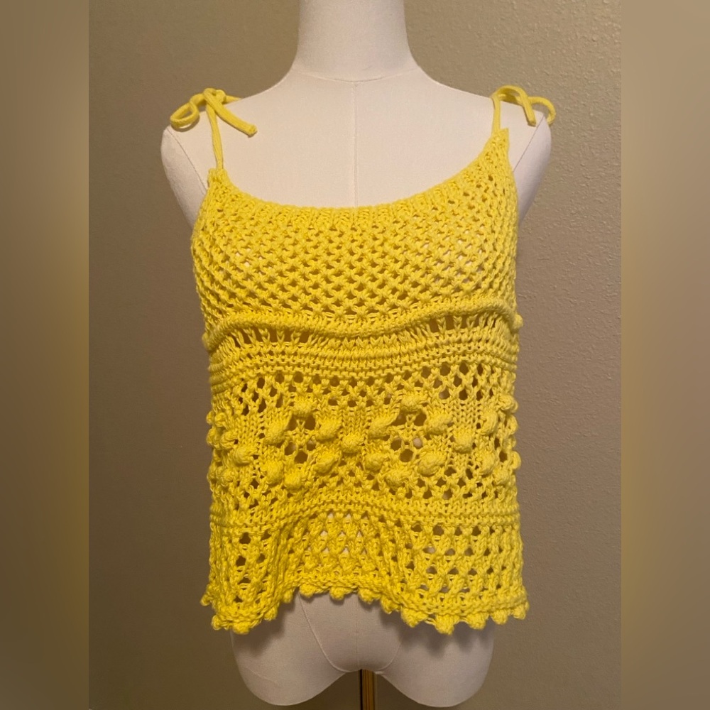 Zara Yellow Crochet Camisole Top